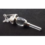 Shiva Shaped Clear Quartz Pyramid and Point Ornate Pendulum